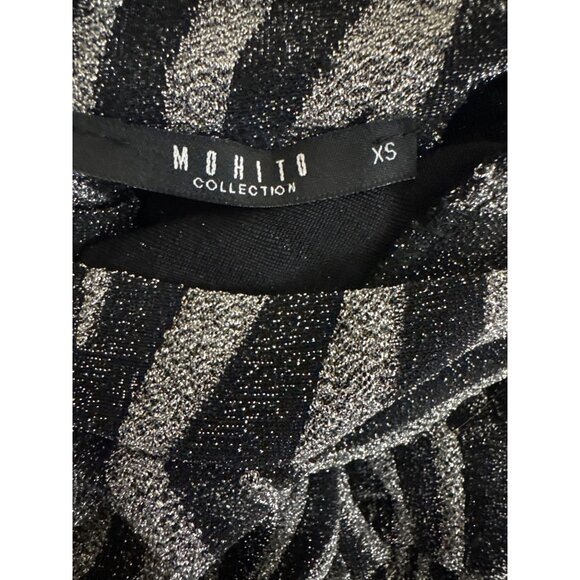 Mohito Shimmery Metallic Zebra Print Wrap Dress Size XS - Picture 4 of 4